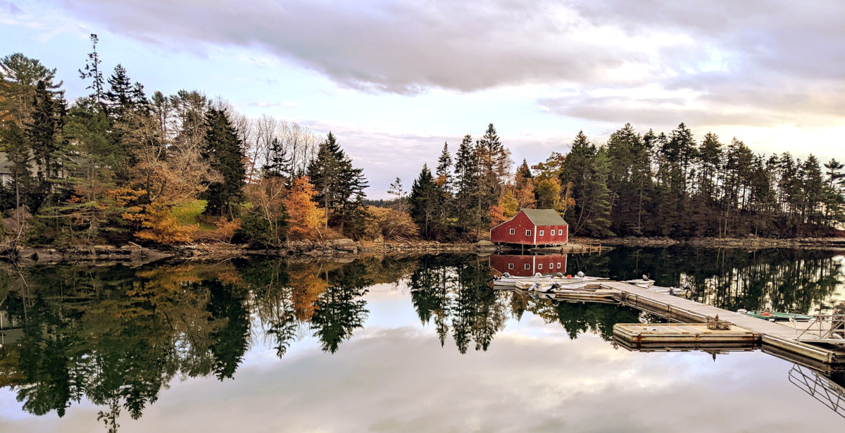 beautiful autumn view of the nearby cove